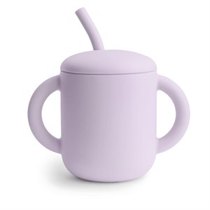 Mushie Silicone Training Cup + Straw - Soft Lilac